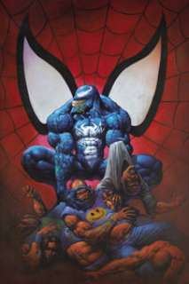Alex Horley (Alessandro Orlandelli) - Venom Poster Illustration Original Art (Marvel, 1995). Exaggerated -