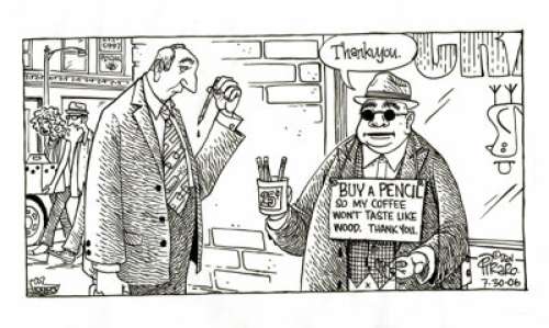 Dan Piraro - Bizarro Daily Comic Strip Original Art, dated 7-30-06 (King Features, 2006). Dan Piraro gets -