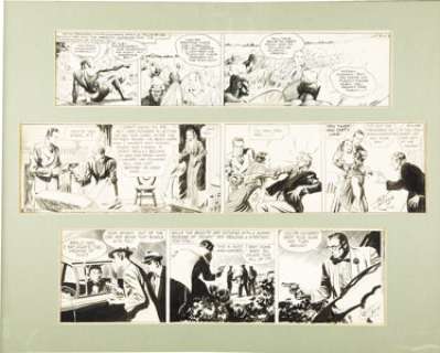 Alex Raymond Tim Tyler‘s Luck, Secret Agent X-9, and Rip Kirby Daily Comic Strip Original Art Group (King -