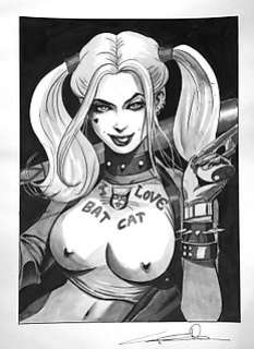 DC COMICS - illustrazione originale G.Candita "HARLEY QUINN" - 1 Illustration originale - Exemplaire unique - 2024 | Catawiki