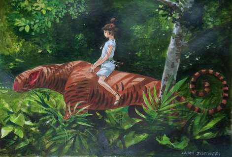 Zuccheri, Laura - 1 Original colour drawing - Glass of Swords - Deep in the forest - 2024 | Catawiki