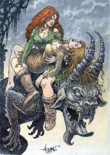 Aouamri, Mohamed - 1 Original colour drawing - Mortepierre - Florie et Bérengère - 2023 | Catawiki