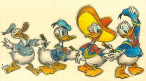 Joan Vizcarra - Donald Duck’s Evolution - Original Drawing - 50 x 28 cm | Catawiki