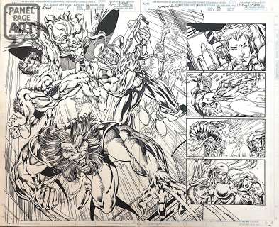 Bryan Hitch - X-Men Vs the Brood 1 - Double Page Splash