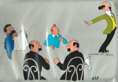 Tintin. Cellos originaux à la gouache Fruidor | BDEnchères