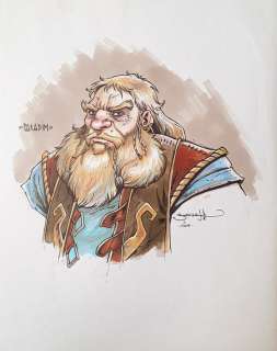 Bordier, Jean-Paul - 1 Original colour drawing - Nains - Faradim - 2018 | Catawiki