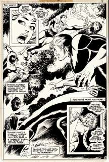 Jack Abel Joe Staton - Superboy & the Legion of Super-Heroes #249 Splash (Superboy, Saturn Girl, Lightning Lad, Phantom Girl, Cosmic Boy Battling Monsters!) 1978