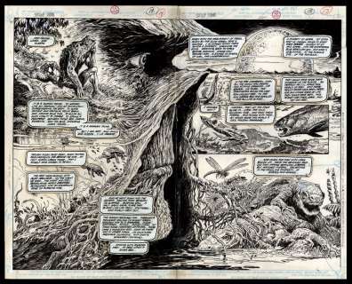 Stephen R. Bissette - SWAMP THING (1986-96) #64 Double Page Spread | ComicConnect