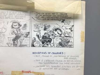 Franquin, André - 1 Original drawing - Gaston - Comment née une Bande-Dessinée ? - (années 1960) | Catawiki