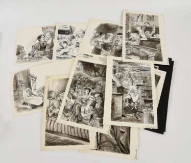Géron, Jacques | Un ensemble de 15 illustrations érotiques. Encre de Chine, | Coutau Bégarie
