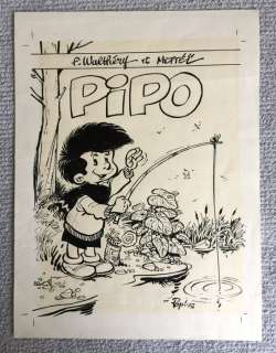 Walthéry, François | Originele cover + inkleuring + filmcel + hc  - Pipo  - 1e druk  - (1994/1995) | Catawiki