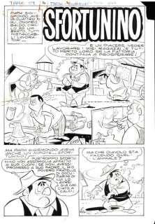 Colantuoni, Tiberio - 16 Original page - Tiramolla #1 - "Sfortunino" - Storia originale completa - 1967