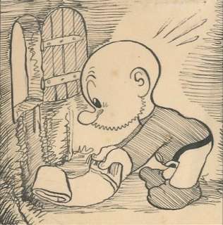 Dulieu, Jean - 1 Original drawing - Paulus de Boskabouter - "Paulus rolt zijn slaapkleedje uit" (jaren 1950) | Catawiki