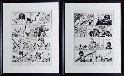 Pratt, Hugo - 2 Pages consécutives - Version originale du film - Corto Maltese - Le Etiopiche - Les Éthiopiques | Catawiki