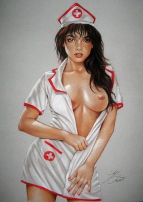 Sly - 1 Original colour drawing - The Nurse - The Nurse - 2025 | Catawiki