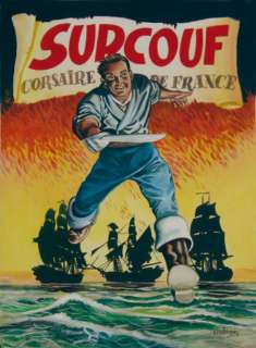 Hubinon. | Â« Surcouf Corsaire de France Â». Gouache sur carton représentant | Tessier Sarrou