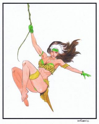 Adam Kmiolek - Original colour drawing - X-Men - Savage Land Rogue | Catawiki