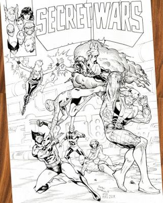 Domenech, Sergi - Secret Wars #3 réimaginé (Hommage à Mike Zeck) - Secret Wars, Hand Signed Original Ink Artwork - Original Hand-Signed Page | Catawiki
