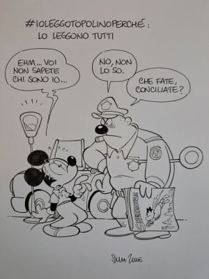 Ziche, Silvia - 1 Original drawing - Topolino - Che Aria tira a Topolinia "Io leggo Topolino Perché: lo Leggono Tutti" | Catawiki