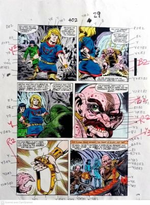 Tom Morgan penciler / Christie Scheele coloriste - 1 Original colour guide - Thor - La jeunesse de Thor et Loki ! - 1989 | Catawiki