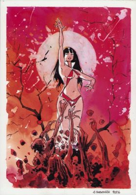 Caracuzzo, Giancarlo - 1 Original colour drawing - Vampirella - 2026 | Catawiki