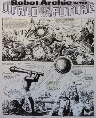 Kearon, Ted - 1 Original page - Archie de man van staal - Robot Archie And The World Of The Future - 1969