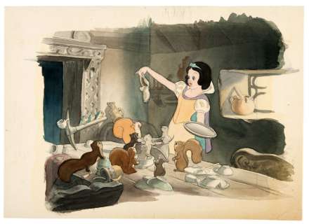 "SNOW WHITE AND THE SEVEN DWARFS" COLOR CONCEPT ORIGINAL ART. | Hake’s