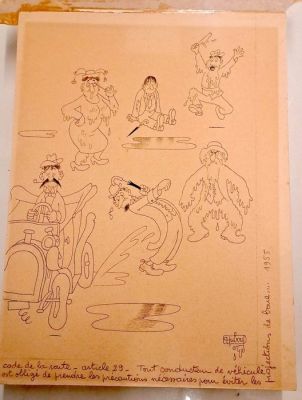 Dubout, Albert - 1 Original drawing - autre - Code de la Route, article 29 - 1955 | Catawiki