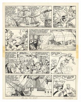 Victor Hubinon | Planche originale n°47, publiée dans Pilote n°218 - L’Île de l’homme mort - Barbe-Rouge | Daniel Maghen