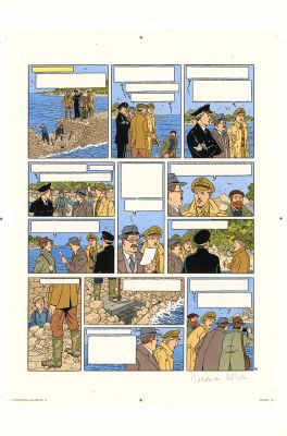 André Juillard | Blake et Mortimer - Signé Olrik (T.30) - Bleu de mise en couleurs original de la main de Madeleine De Mille pour la planche n°10 | Daniel Maghen
