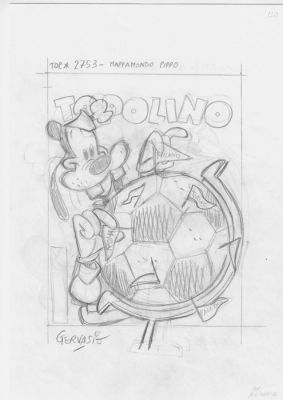 Gervasio, Marco - 1 Original preliminary drawing - Copertina Topolino n . 2753 - (fronte - retro) | Catawiki
