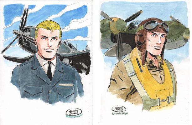 De Luca, Giuseppe - 2 Original drawing - Buck Danny | Catawiki
