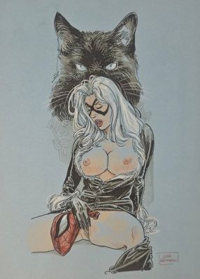 Luca Raimondo - 1 Original drawing - Luca Raimondo - Black cat - 2026 | Catawiki