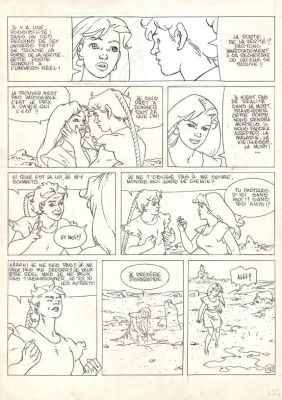 Arno | Planche originale n°4, rustines en case 1, 2 et 3 - La Porte de la vérité - Alef-Thau | Daniel Maghen