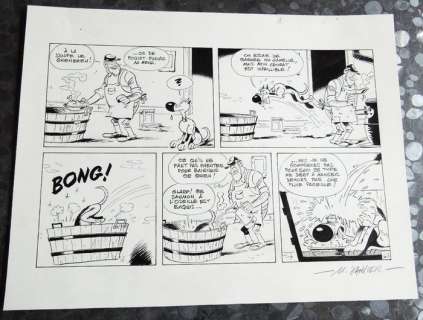 Janvier, Michel | original plate in India ink  - Rantanplan | Catawiki