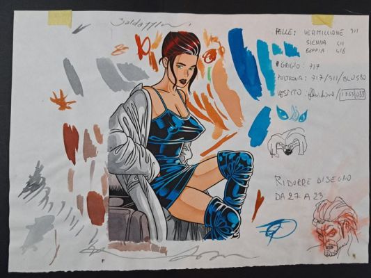 Baldazzini, Roberto - 1 Original colour drawing - Pin Up-Prova Colore | Catawiki