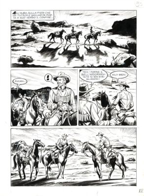 Laurenti, Mauro - 3 Original page - Tex #728 - "Una colt per Manuela Montoya" - 2021 | Catawiki
