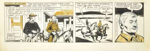 Charles FLANDERS. The Lone Ranger. Daily Strip en trois cases. H: 18 cm x L: 50 cm. [...] | Arthema Auction