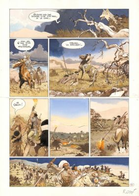 Christian Rossi | Planche originale n° 35, rustine en case n°5 - Comanche Trail | Daniel Maghen