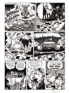 Planche originale 15 de Lucien & cie Tome 7 Ricky chez les Ricains par Frank Margerin