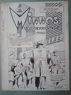 Mitton, Jean-Yves - original plate of title page (p.1) + Colour layer  - Mikros episode 7, world trade center  - (1982)