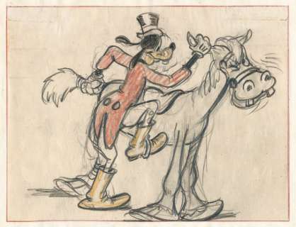 How to Ride a Horse Studio Walt Disney 1941. Rare dessin de storyboard | Rossini
