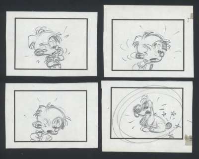 Roba | 4 original drawings  -  storyboard of Boule and Bill animated cartoon | Catawiki