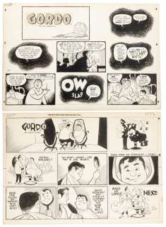 Original Art, GORDO by Gus Arriola, 2 Sunday Pages, | PBA Galleries