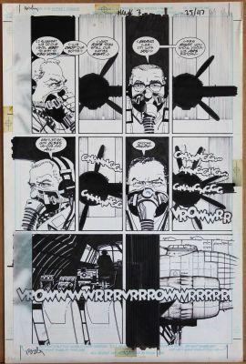 Howard Chaykin | Tavola originale per BLACK HAWK 3. Cm. 33 x 50. DC COMICS USA. Anno di esecuzione 1988. Pag. 25 | Art e Fumetto