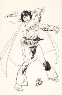 Conan the Barbarian original full page sketch (mid 1990s) drawn and… | Comic Book Auctions ltd