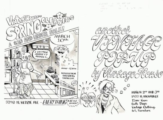 Caroline Cash | Vintage House’s Spring Cleaning Poster | Athenaeum Comic Art