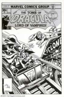 Gene Colan and Tom Palmer - Original Cover Art for The Tomb of Dracula #52 (Marvel, 1977). A fine piece of - | Heritage