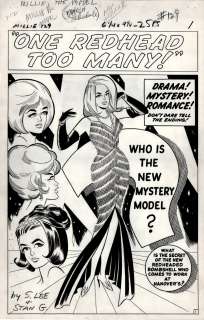 Stan Goldberg Sol  Brodsky - Millie the model comics #129 p 1 splash (large art) 1965
