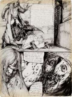 Barbara James Panel Page Original Art (undated). Panel page from an unidentified project. Ballpoint on paper, - | Heritage